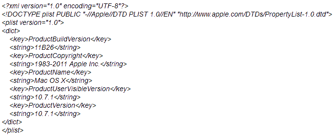 Inhalt SystemVersion.plist